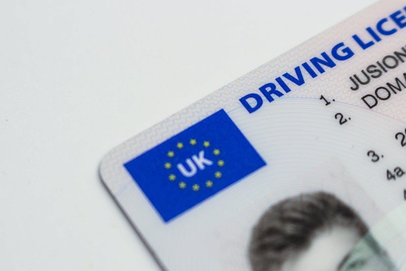 A UK driving licence photocard