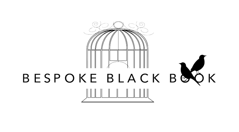 the bespoke black book logo in black on a white background