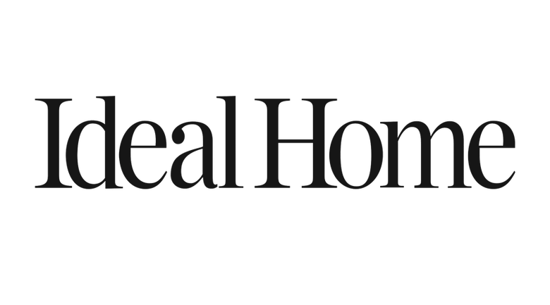 the ideal home logo in black on a white background