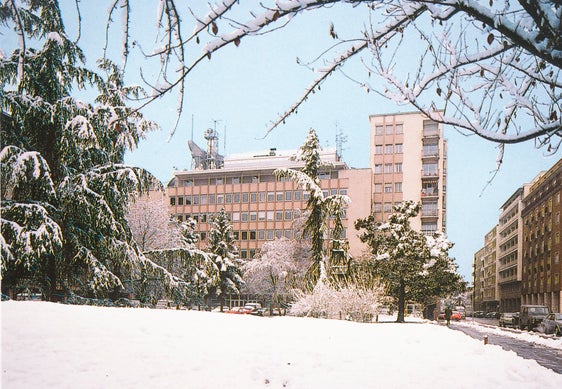 La sede della RAI di Bolzano in Piazza Mazzini, fine anni Settanta (archivio fotografico collezione casa editrice Schlern, n. 888)