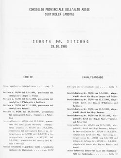 Archivio provinciale di Bolzano, Verbali delle sedute del Consiglio provinciale, pos. 1160