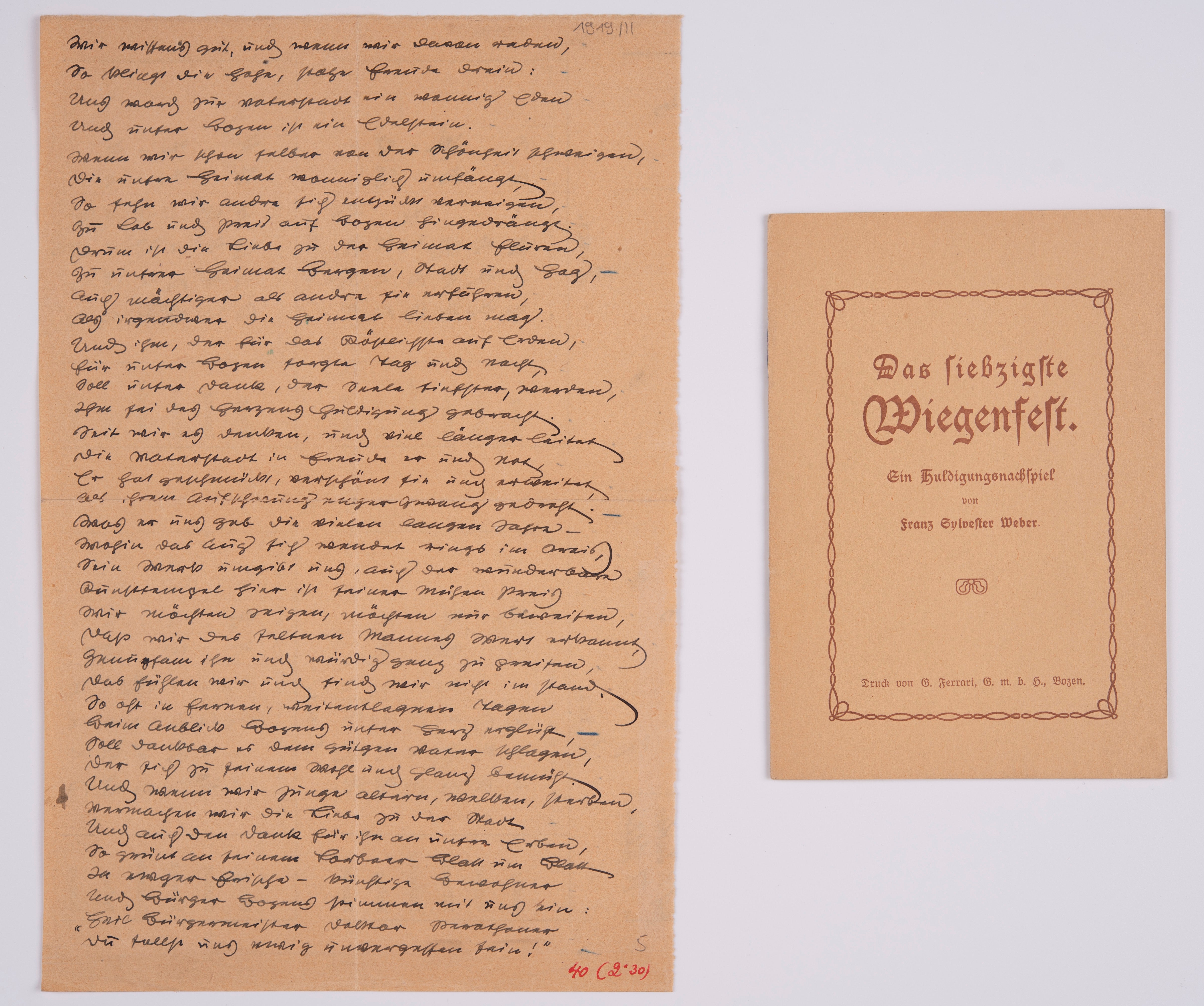 Nachlass Franz Sylvester und Joseph Weber, Nr. 8 