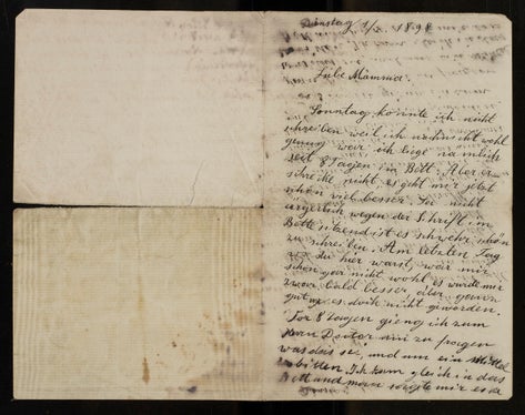 Einer der letzten Briefe Konrads an seine Mutter (Bl. 1)