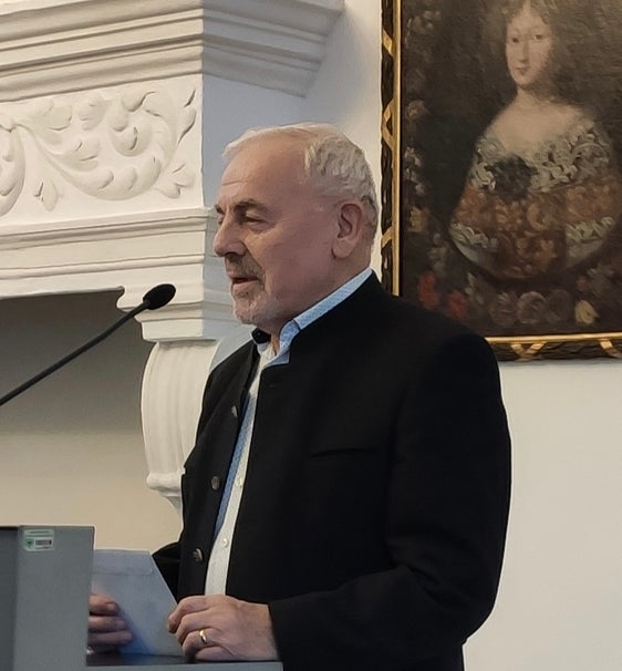 Josef Nössing in occasione di una festa per il suo 80° compleanno presso il palazzo Rottenbuch, 1° febbraio 2023