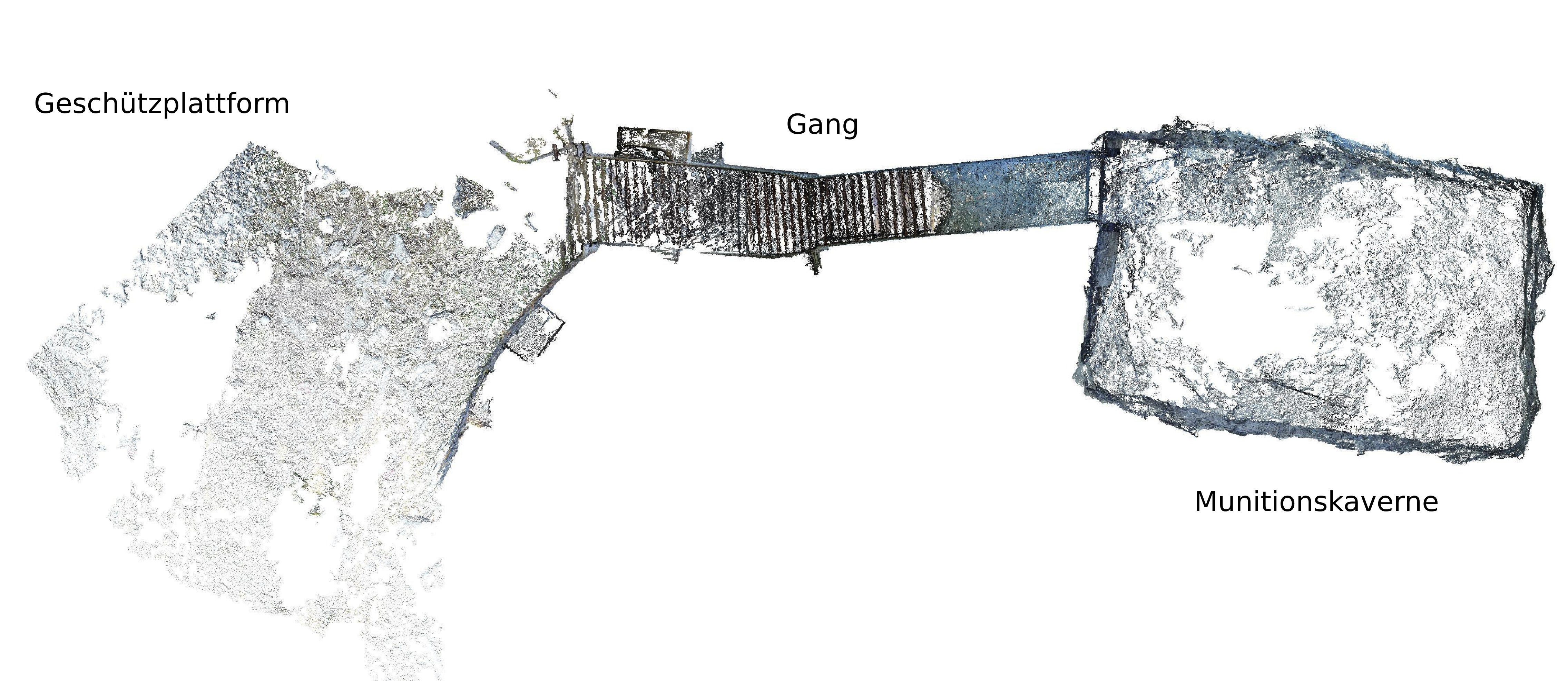 Prags - Plätzwiese. Artilleriestellungen und Munitionskaverne aus dem I. Weltkrieg