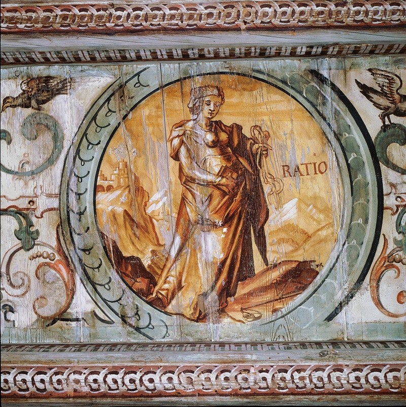 Bozen, Palais Rottenbuch: bemalte Holzdecke (1558-1598)