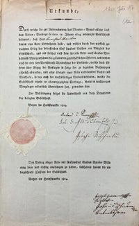 Einer der Aktionäre war Bernhard Dominikus Streiter (1755-1809), Schwager Johann Anton von Kager, des damals regierenden Bürgermeisters von Bozen und Vater des späteren Bozner Bürgermeisters Josef Streiter.
Südtiroler Landesarchiv, Nachlass Streiter, Bernhard Dominikus Streiter, Privates, Karton 2, 6.