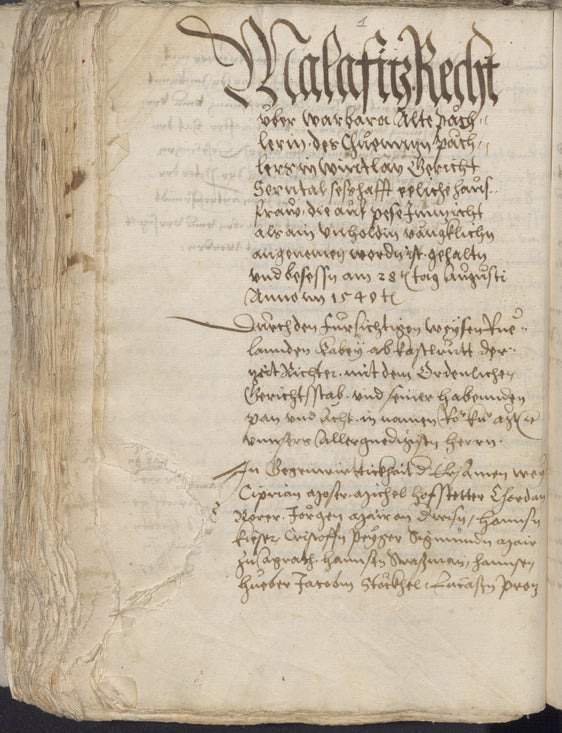 Libro d'archiviazione Sarentino 1540