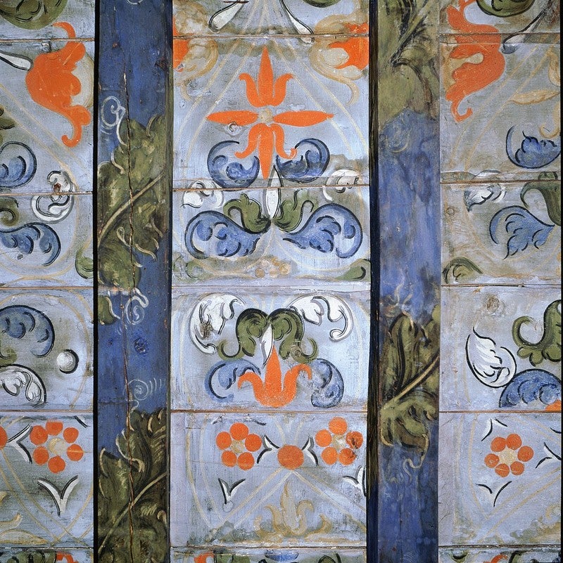 Bozen, Palais Rottenbuch: bemalte Holzdecke (1558-1598)