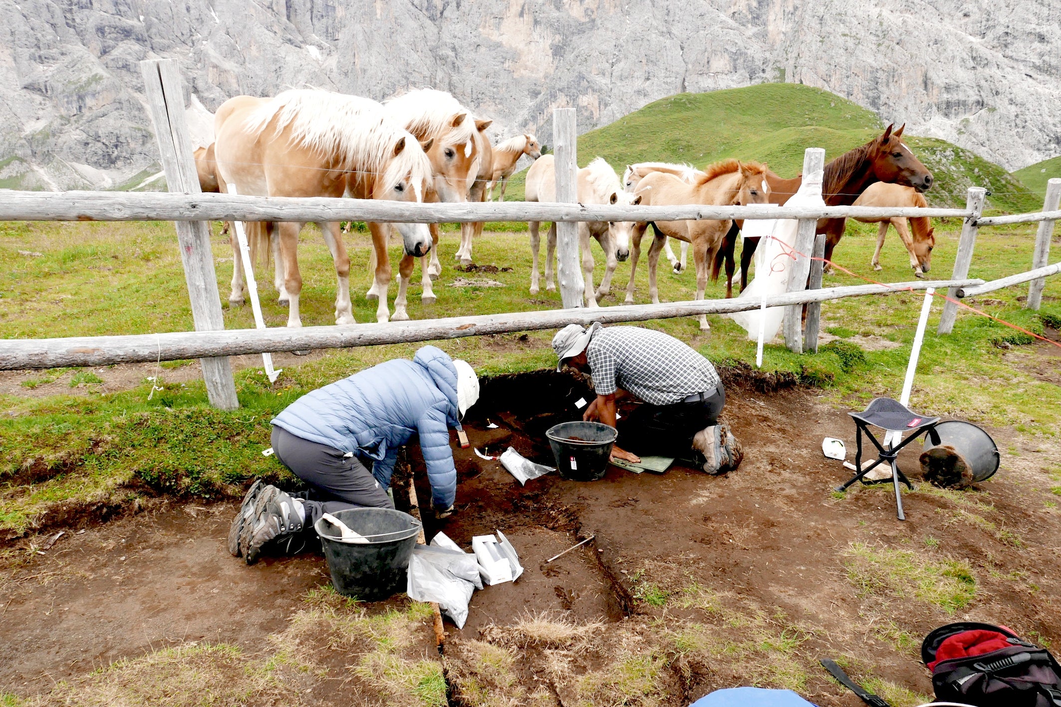 Ausgrabung auf der Seiser Alm (Foto: Klaus Kompatscher)