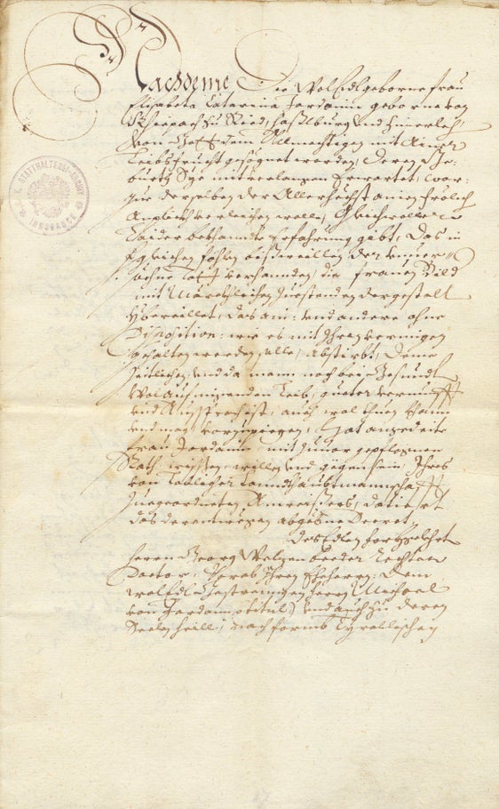 Archivio provinciale, Atti della cancelleria del capitanato all'Adige/giudizio aulico di Bolzano, n. 1776