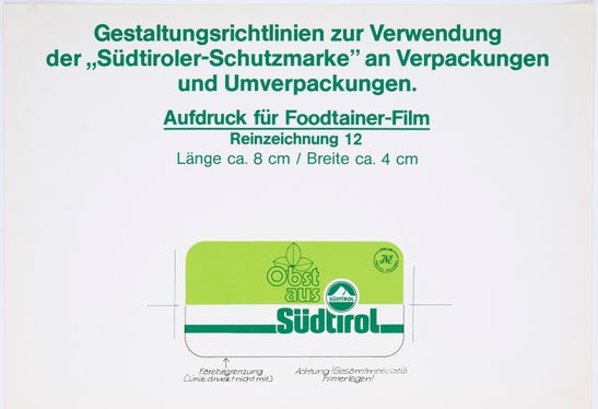 Gestaltungsrichtlinien zur Verwendung der Schutzmarke, 1980er Jahre (Amt für Handel, ohne Signatur).