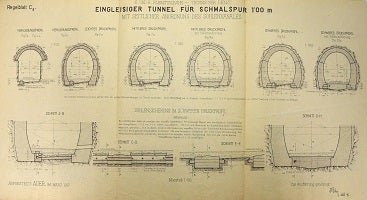 Piano di costruzione per una galleria della ferrovia della Val di Fiemme (1917)