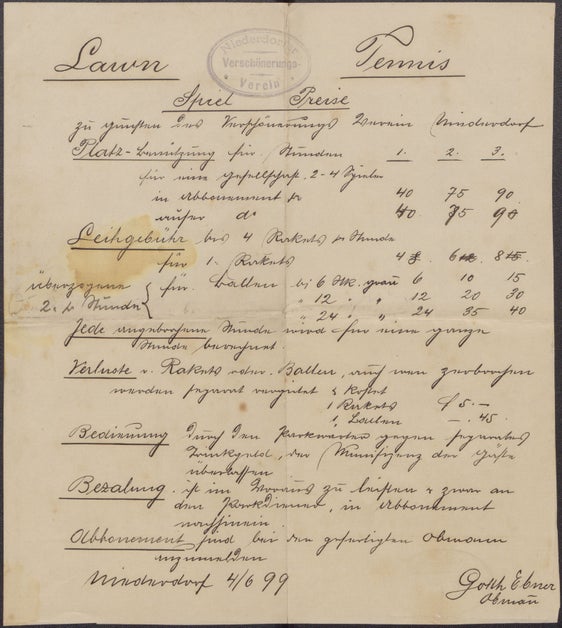 Lawn-Tennis_Spiel-Preise: Familienarchiv und Sammlung Wassermann, Niederdorf, Nr. 157