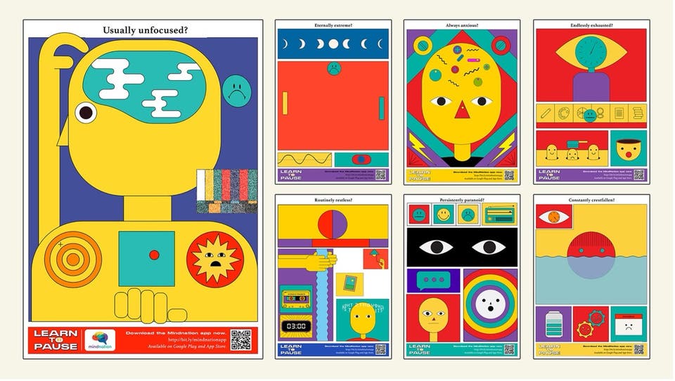 Vibrant artwork that represents how social media should be a mental wellness space for all