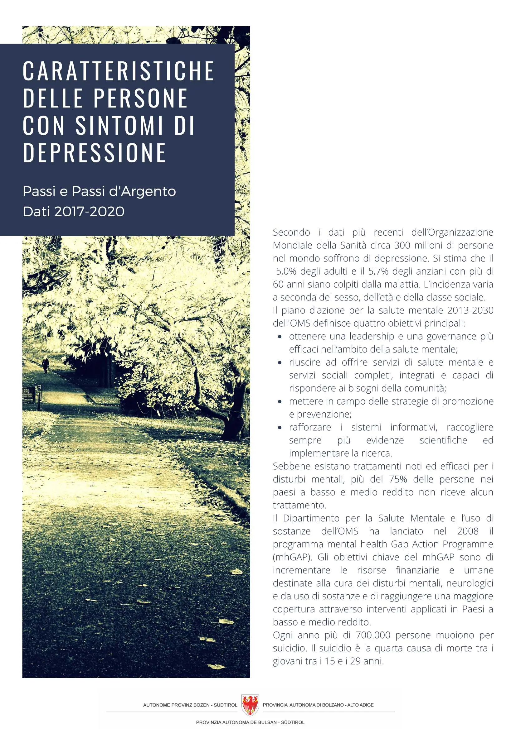 Sorveglianze Passi e Passi d'Argento: caratteristiche delle persone con sintomi depressivi (dati 2017-2020)