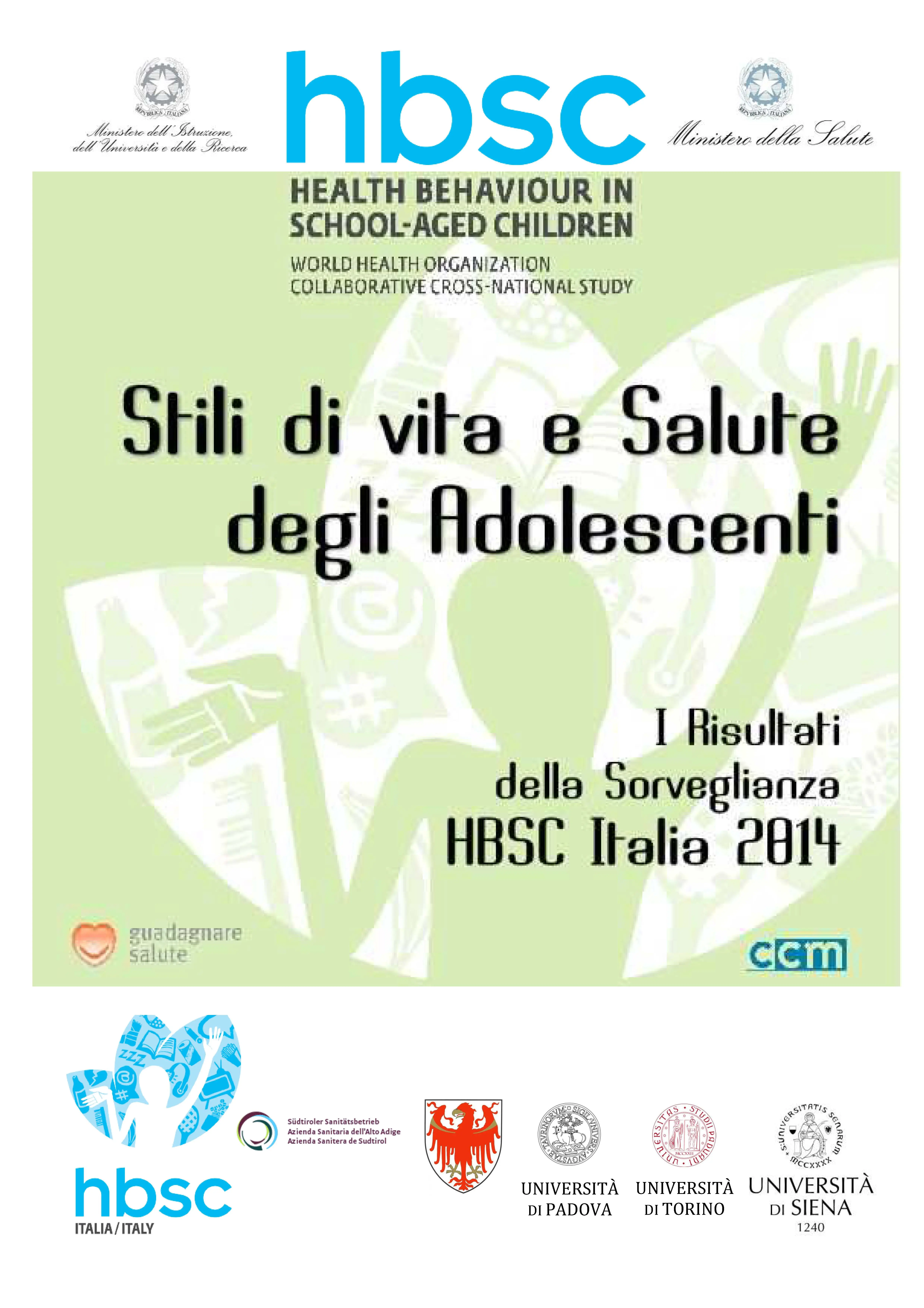Indagine HBSC 2013/2014 - Stato di salute e stili di vita dei giovani in età scolare
