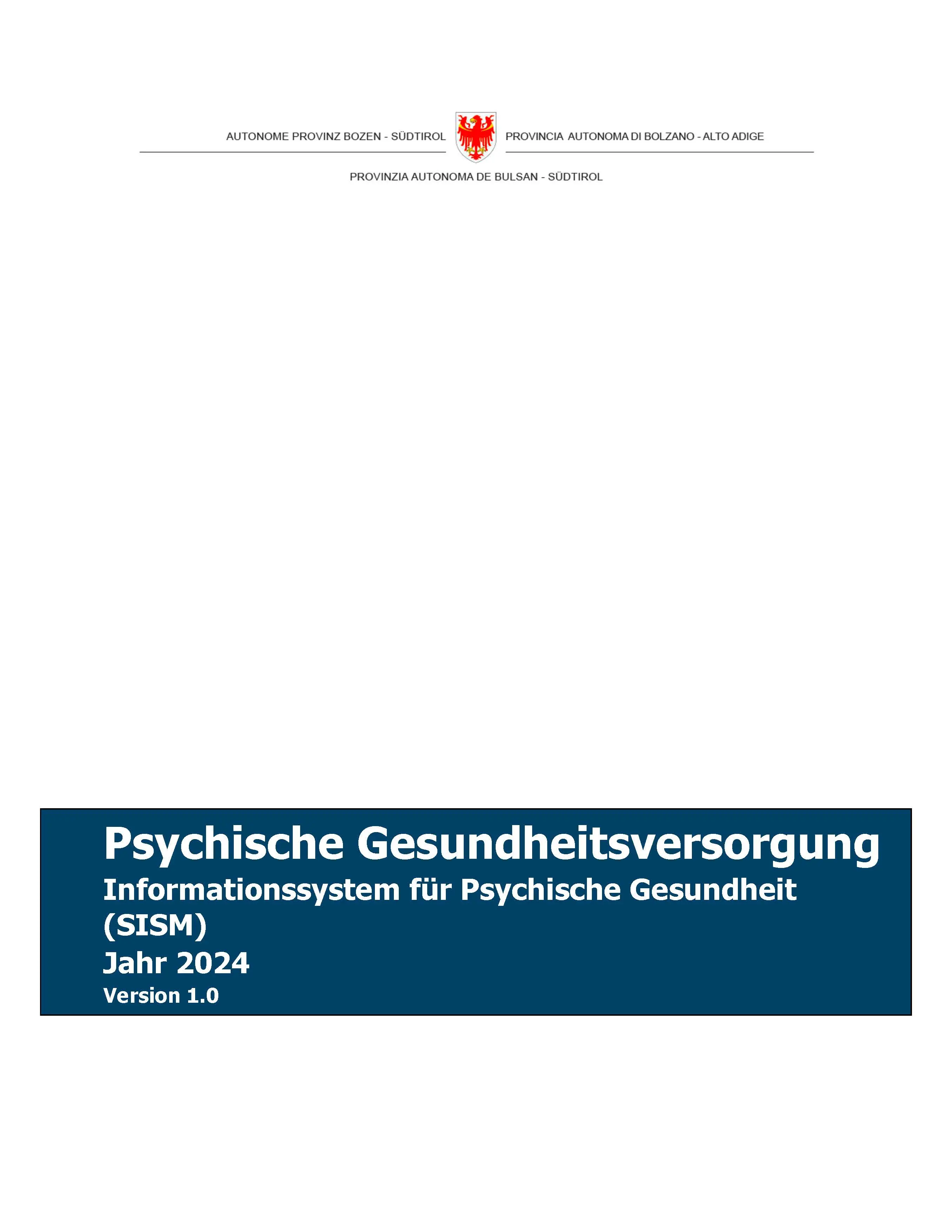 Bericht zur Psychischen Gesundheitsversorgung (SISM) - Jahr 2024