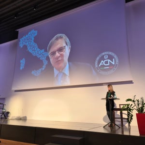 Gianluca Galasso, Direktor des Dienstes “Operazioni”/CSIRT" der Agentur für Cybersicherheit, zugeschaltet. Foto: Siag, 2022