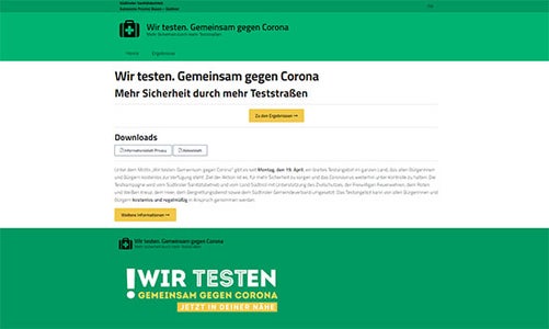 Website mit den Ergebnissen von "Wir testen"