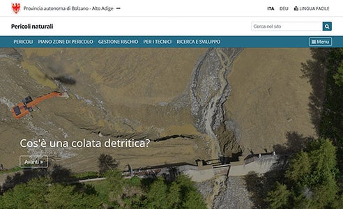 Homepage del sito "Pericoli naturali"