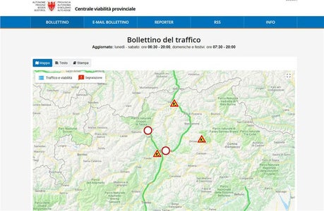 Die Webseite der Landesverkehrsmeldezentrale./Foto LPA