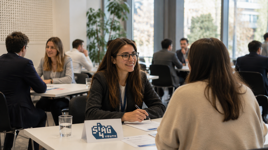 SIAG beim Job Speed Dating an der UniBZ im Austausch mit interessierten Nachwuchstalenten.