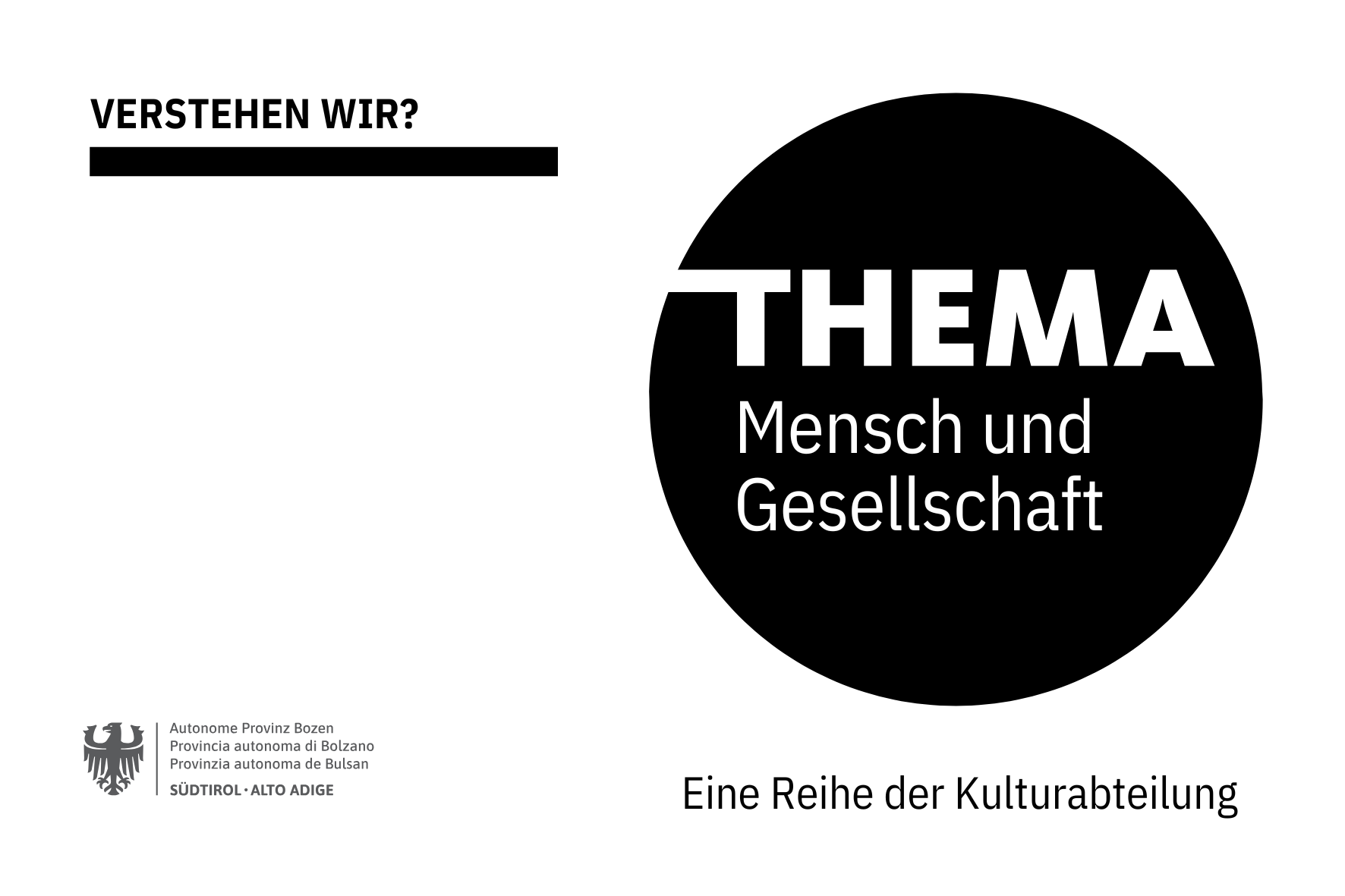 THEMA Mensch und Gesellschaft - Verstehen wir?