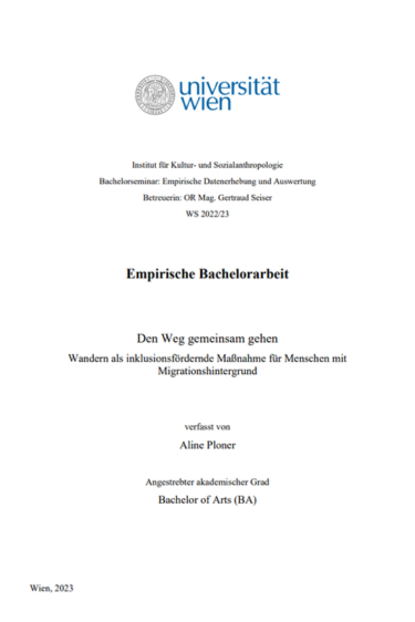 Den Weg gemeinsam gehen - Wandern als inklusionsfördernde Maßnahme für Menschen mit Migrationshintergrund