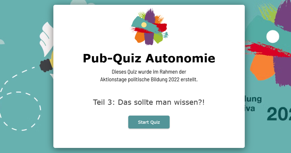 [Externer Link] Autonomie-Quiz Teil 3: Allgemeinwissen