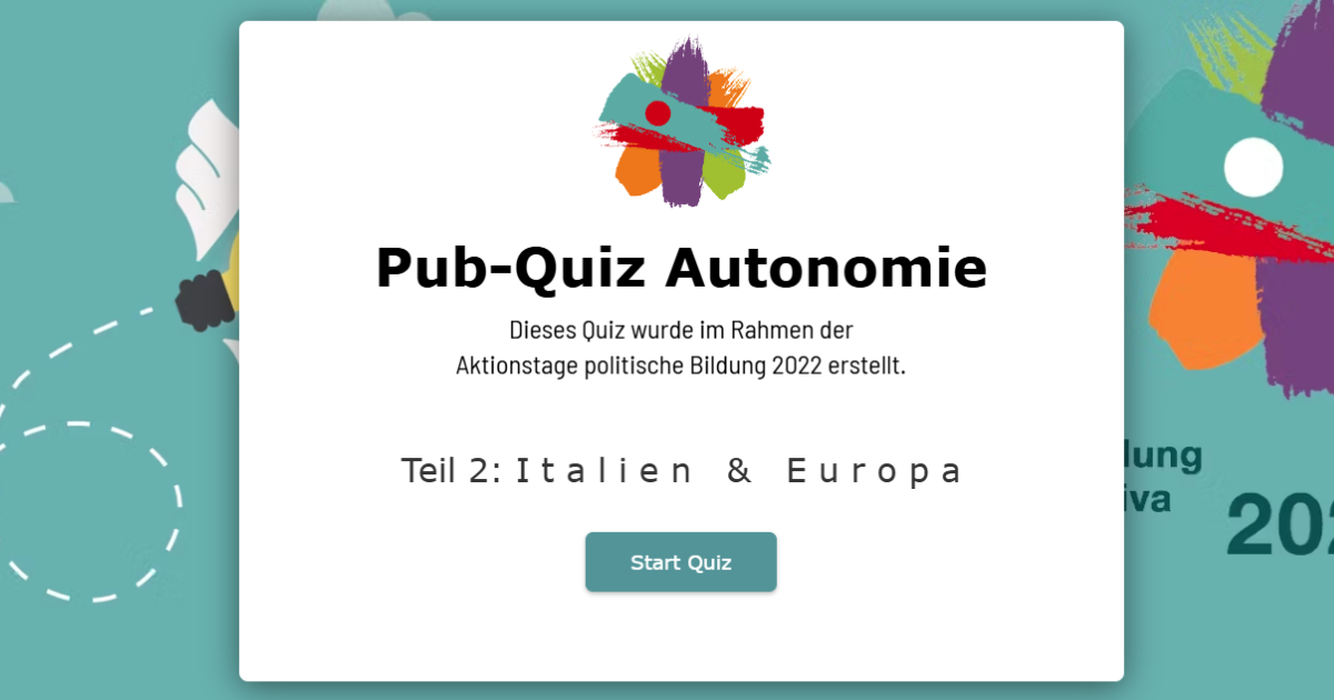 [Externer Link] Autonomie-Quiz Teil 2: Italien und Europa