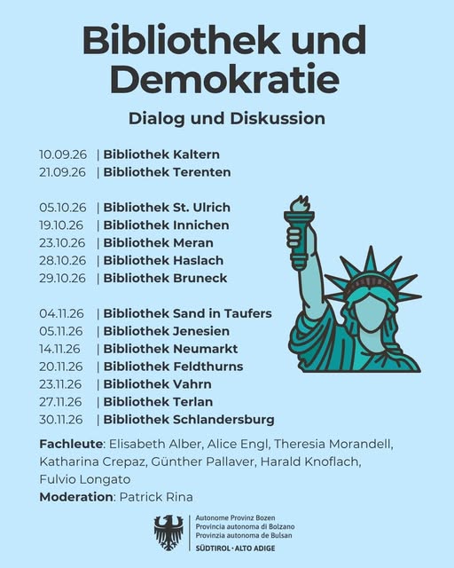 Infoflyer Veranstaltungsreihe Bibliothek und Demokratie Herbst 2026