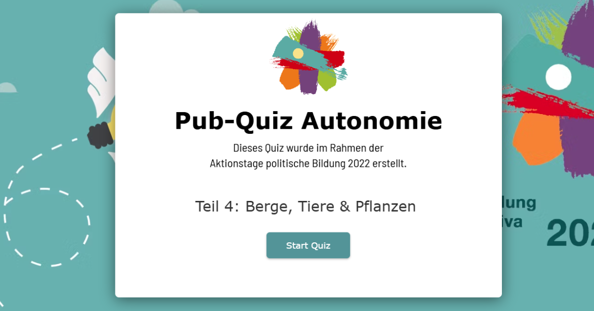 [Externer Link] Autonomie-Quiz Teil 4: Berge, Tiere und Pflanzen