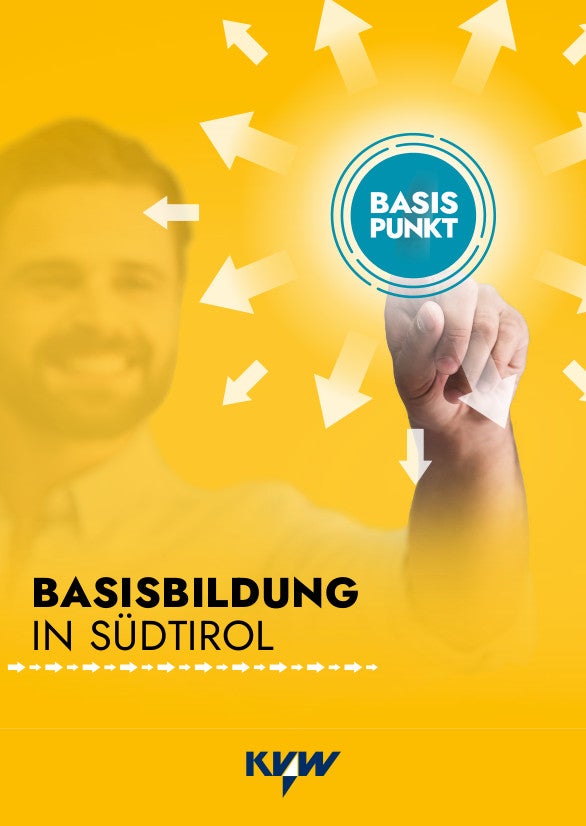 BASISPUNKT ist die Plattform der KVW Bildung für Basisbildung in Südtirol (Grafik: adpassion)