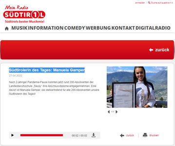 Manuela Gampe: Südtirolerin des Tages 27.04.2022