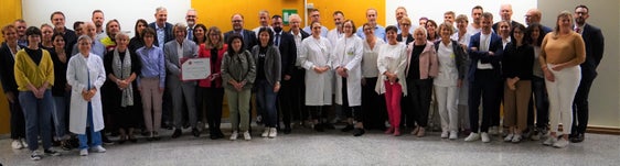 Gruppenfoto der Führungskräfte und Teamleader mit Landesrat und Direktionsmitgliedern