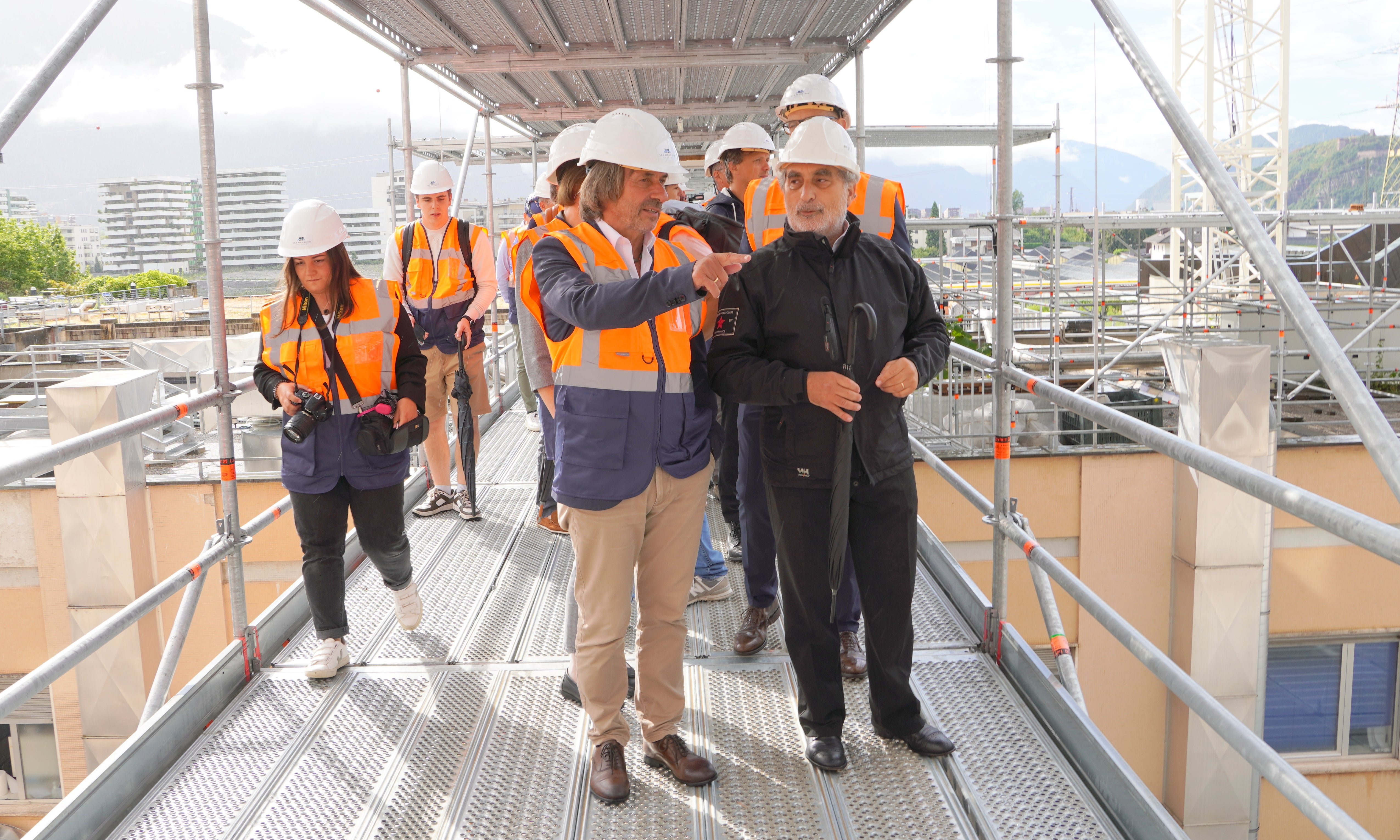 Begehung der Baustelle am Landeskrankenhaus Bozen