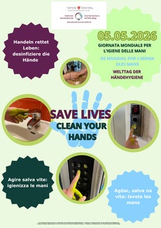 Welttag der Händehygiene - Das Plakat: Save lives, clean your hands
