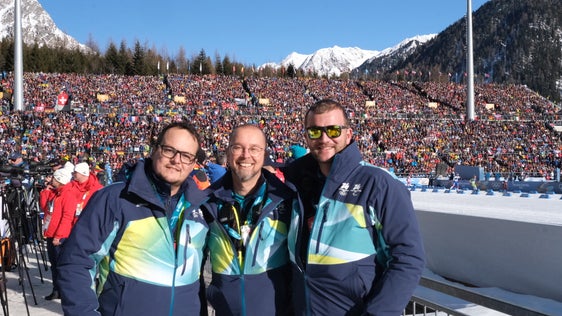 v.l.n.r.: Daniel Kiem (Krankenpfleger Landesnotrufzentrale), Werner Calliari (Arzt Nai), Lukas Innerhofer (Weißes Kreuz)
