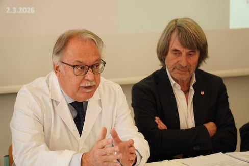 Primar Dr. Luca Calabrese und Landesrat Dr. Hubert Messner (Foto Sabes/sf)