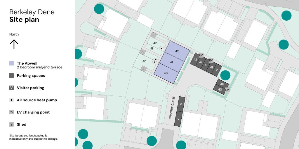 Berkeley Dene - 2 beds (Plots 40-42) site plan 