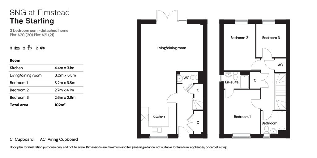 Plans - SNG at Elmstead - A20 & A21 floor plan