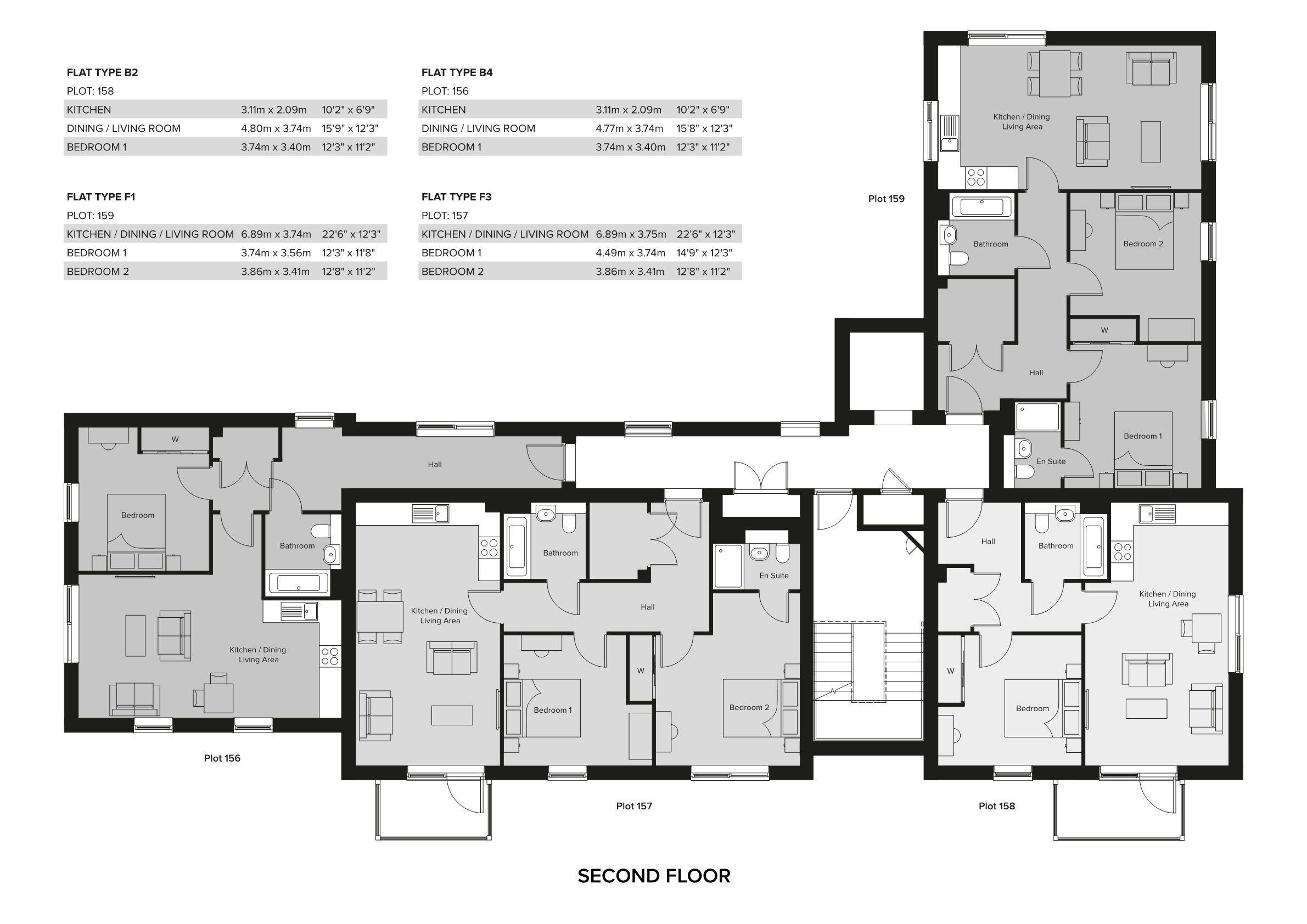 Brooklands Park Block D Floor plans