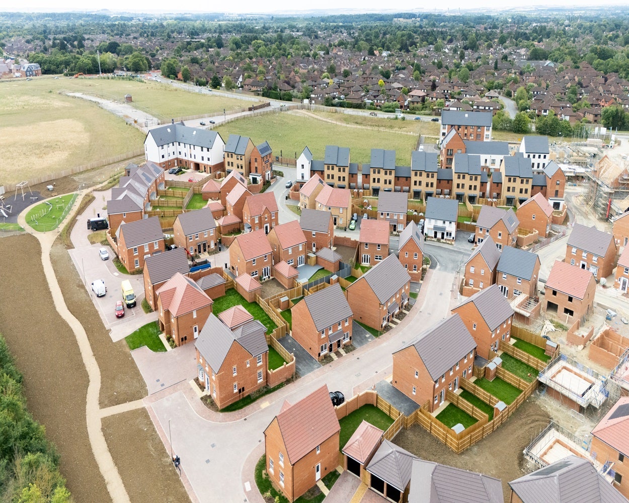 Aerial image of The Meadows at Abbey Fields