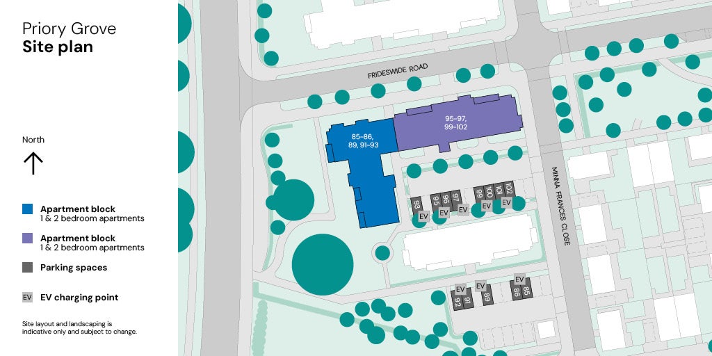 Priory Grove 1 & 2 bed apartments SITE PLAN