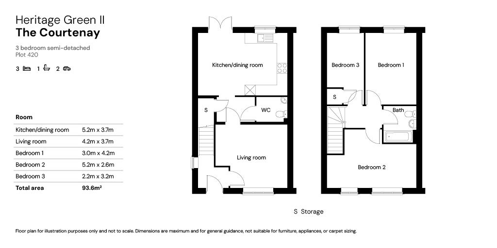 Heritage Green II 3 bed floor plan - Plot 420