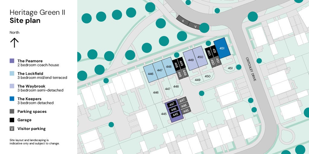 Heritage Green II site plan - Plots 445-451