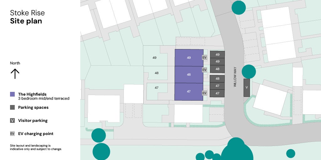 SNG at Stoke Rise site plan - Plots 47-49