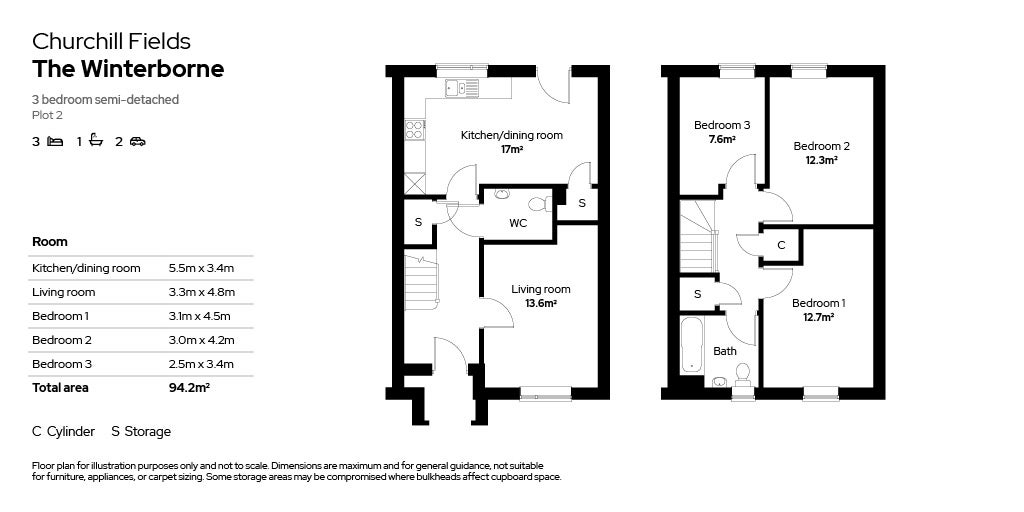 Floor plan for The Winterborne house type at Churchill Fields
