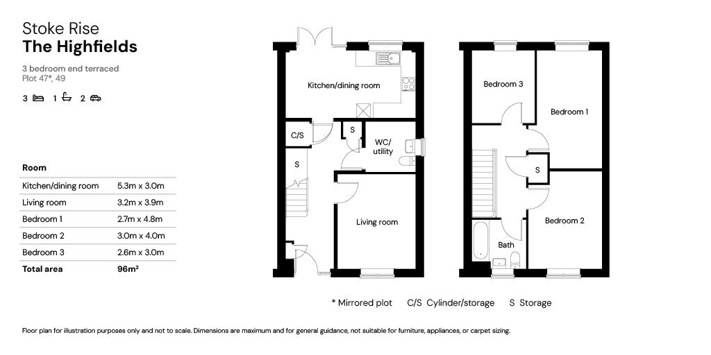 SNG at Stoke Rise floor plans plot 47 & 49